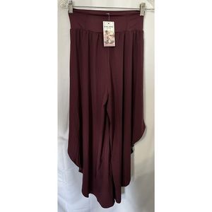 HALARA Wide Leg Pants in Burgundy
